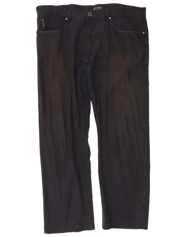 Armani Mens Straight Casual Trousers W42 L30 Black