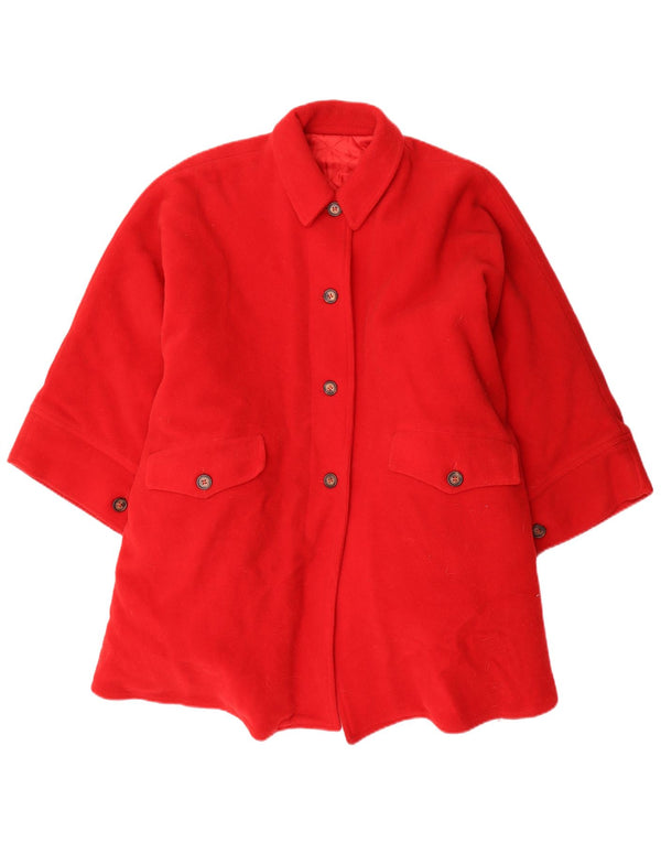 Vintage Girls Poncho Coat 11-12 Years Red Wool