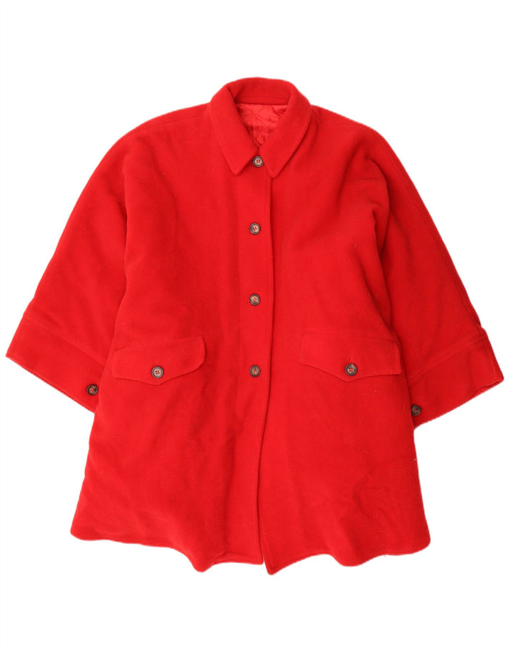 Vintage Girls Poncho Coat 11-12 Years Red Wool