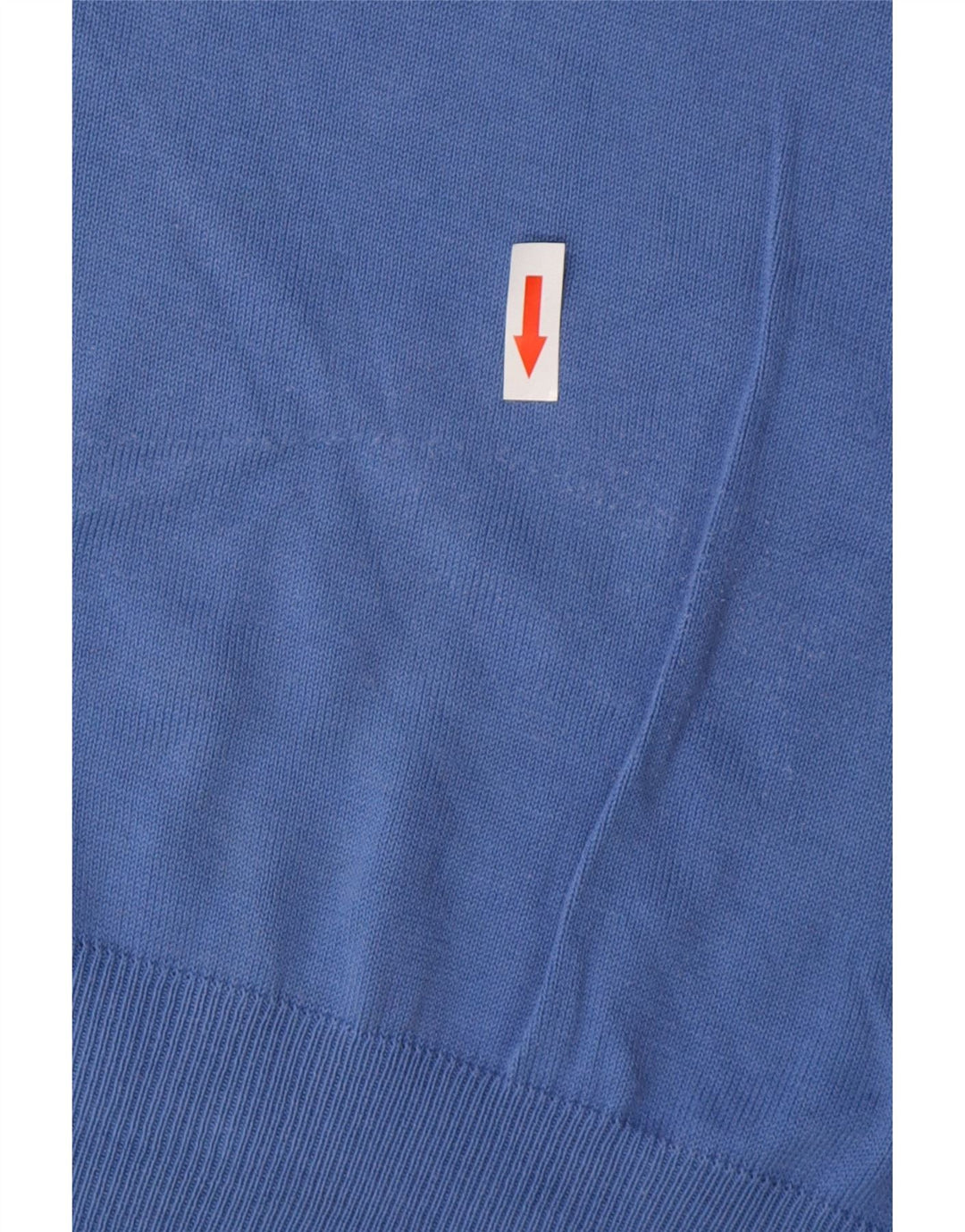 TRUSSARDI Mens V-Neck Jumper Sweater Large Blue Cotton