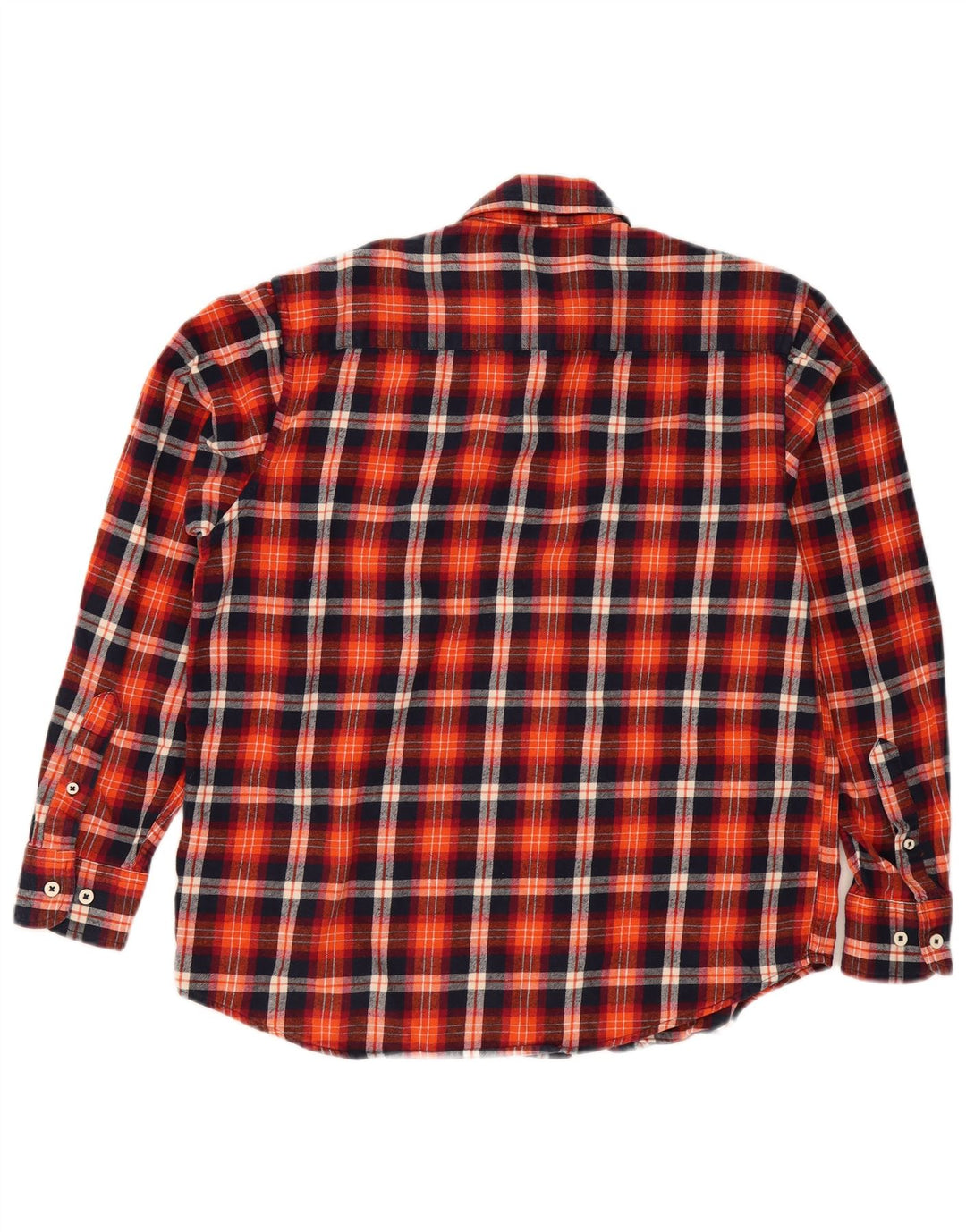 Vintage Mens Flannel Shirt Large Red Check