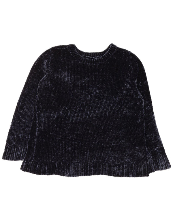 ORVIS Womens Crew Neck Jumper Sweater UK 16 Large Navy Blue Polyester