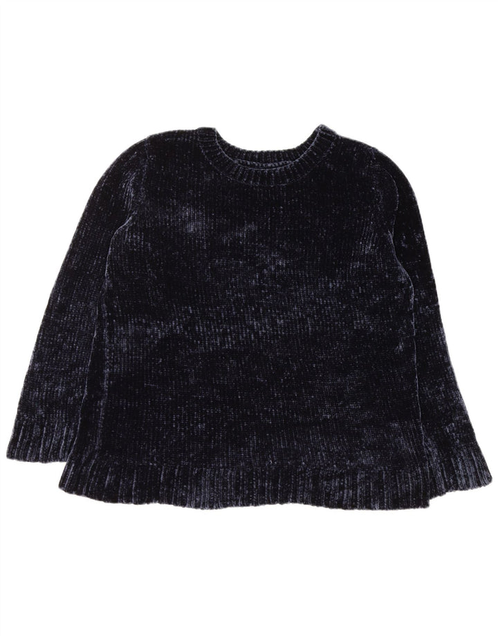 ORVIS Womens Crew Neck Jumper Sweater UK 16 Large Navy Blue Polyester