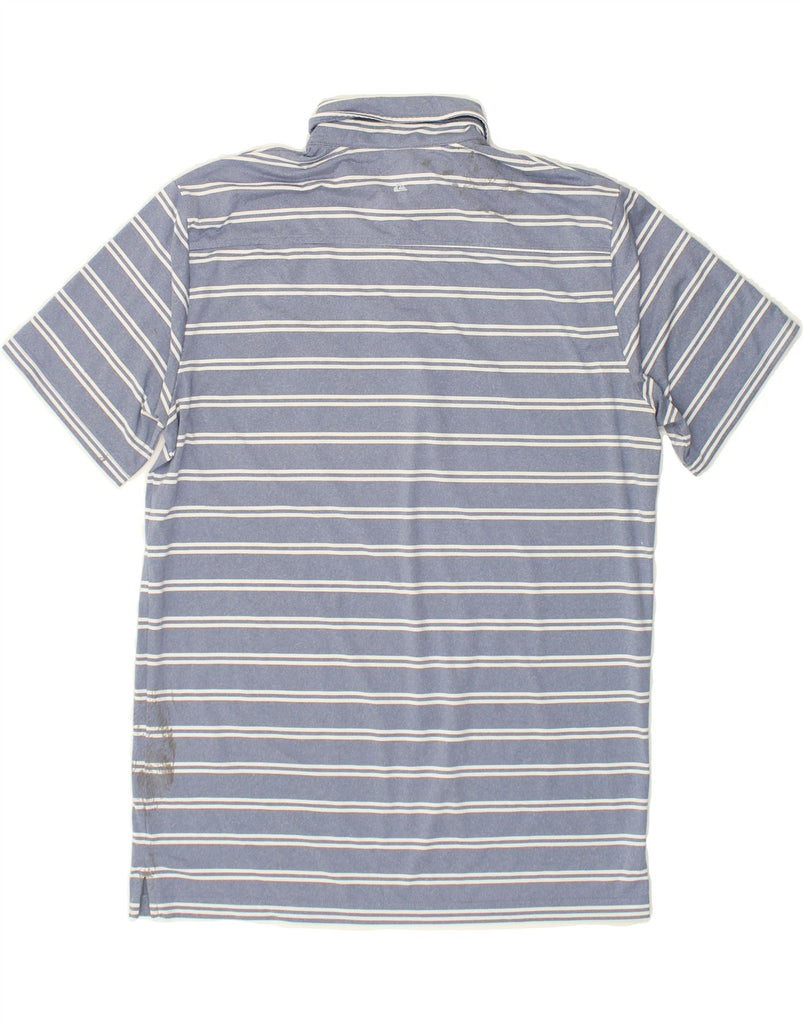 QUIKSILVER Mens Polo Shirt Small Blue Striped Polyester | Vintage Quiksilver | Thrift | Second-Hand Quiksilver | Used Clothing | Messina Hembry 