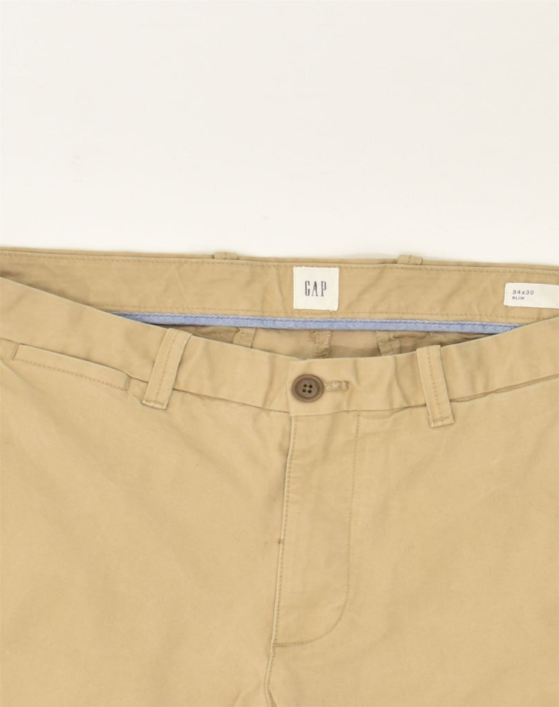 GAP Mens Slim Chino Trousers W34 L30 Beige Cotton | Vintage Gap | Thrift | Second-Hand Gap | Used Clothing | Messina Hembry 