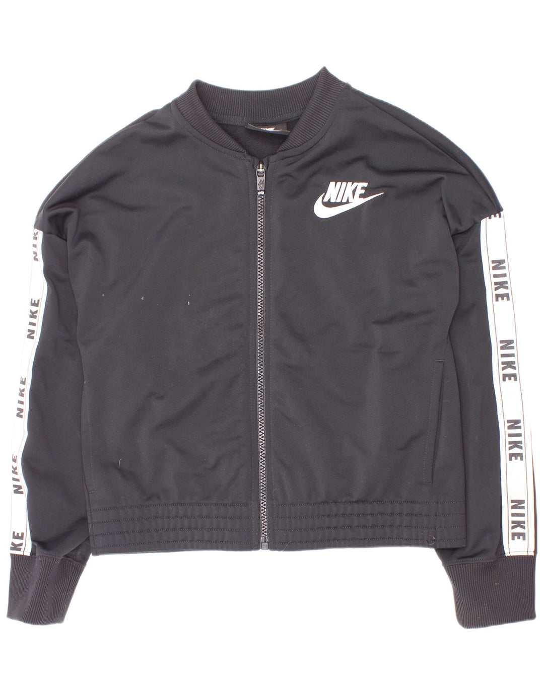 Nike Girls Tracksuit Top Jacket 10-11 Years Medium Black Colourblock