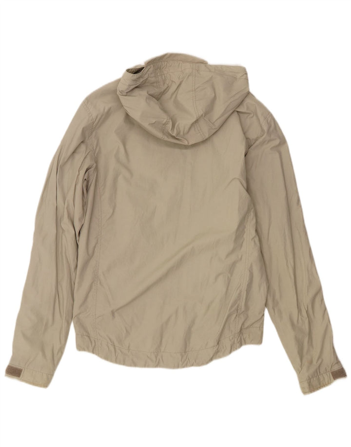Lyle & Scott Mens Hooded Rain Jacket UK 36 Small Beige Nylon