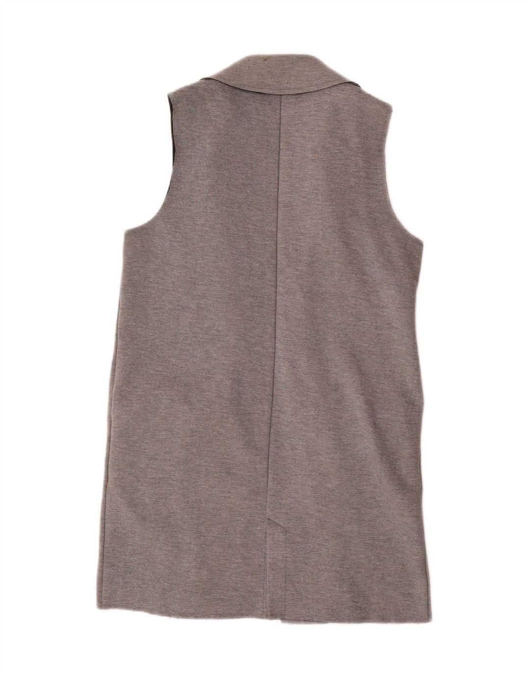Topshop Womens Longline Waistcoat UK 8 Small Grey Elastane