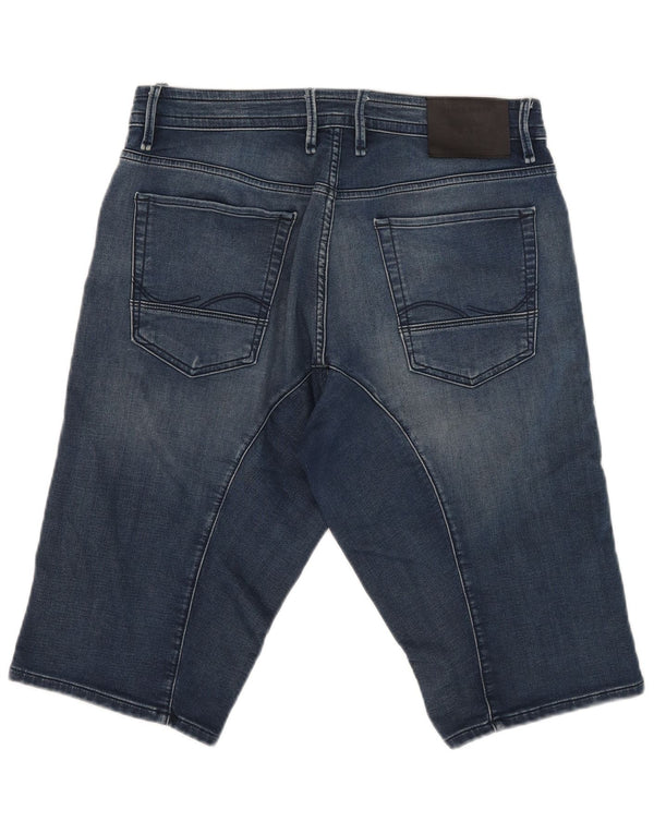 Jack & Jones Mens Loose Fit Denim Shorts Medium W32 Blue Cotton
