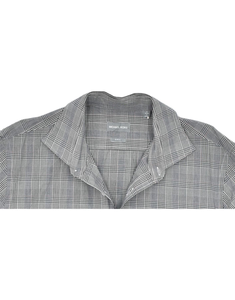 MICHAEL KORS Mens Slim Fit Shirt Size 17 XL Grey Cotton | Vintage | Thrift | Second-Hand | Used Clothing | Messina Hembry 