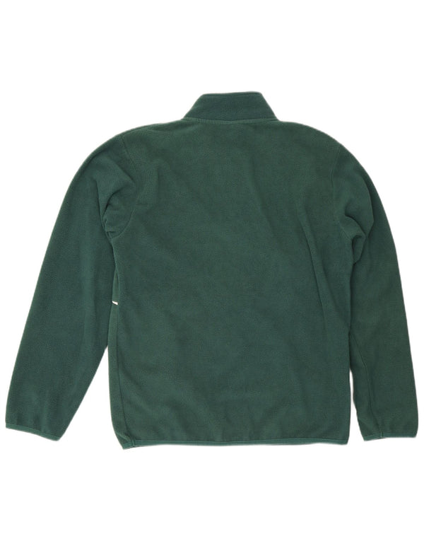 UMBRO Mens Graphic Zip Neck Fleece Jumper Small Green Striped Polyester