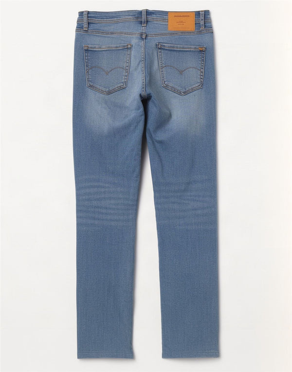 Jack & Jones Mens Liam Distressed Skinny Jeans W33 L29 Blue Cotton