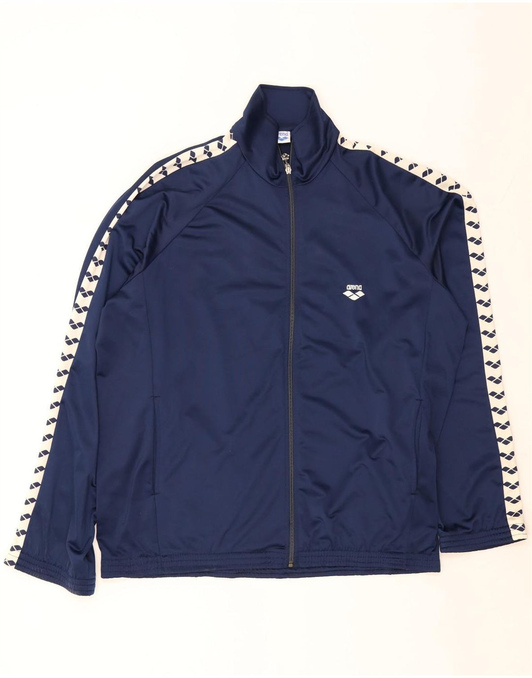 Arena Mens Graphic Tracksuit Top Jacket 2XL Navy Blue Colourblock