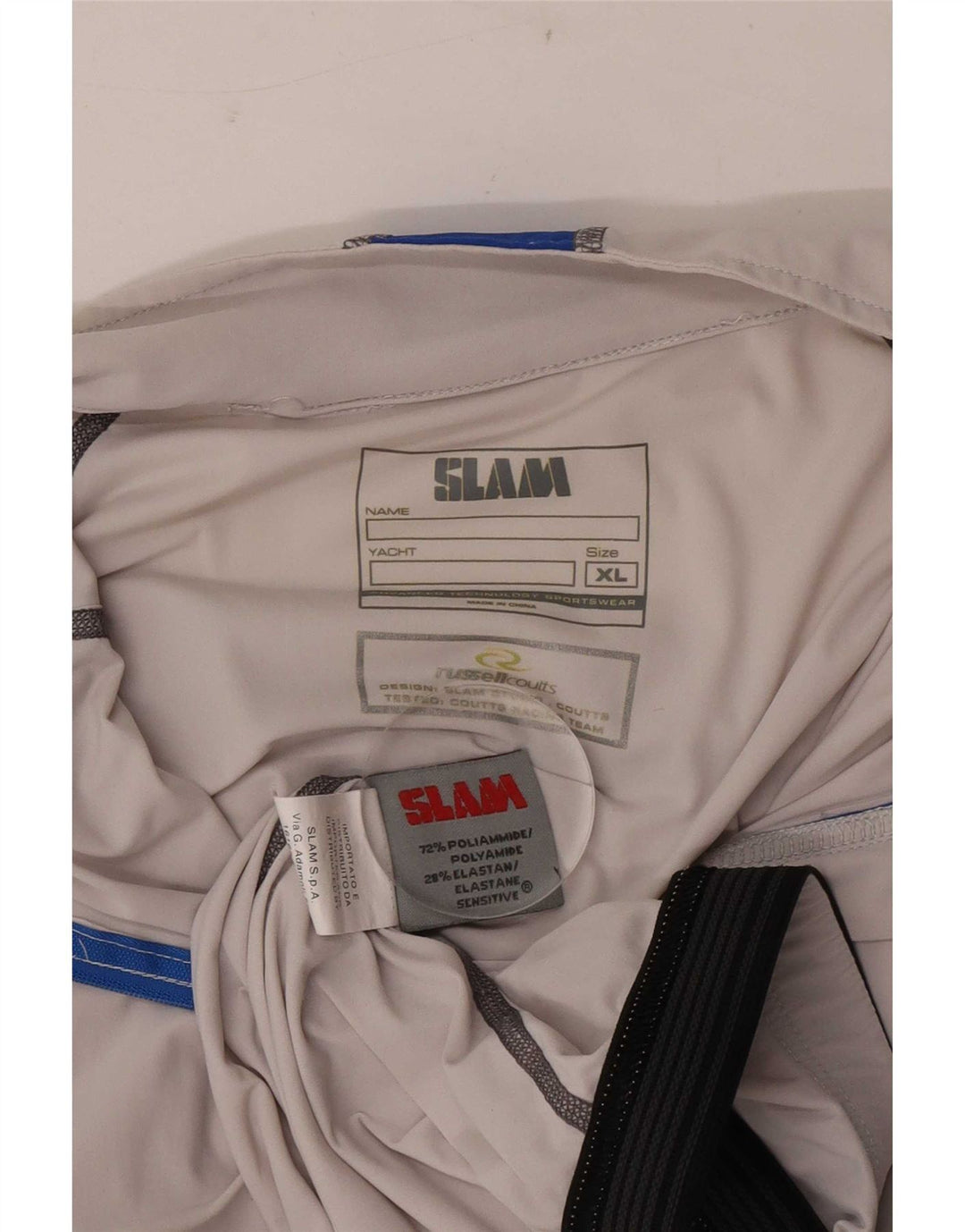 Slam Mens Zip Neck Pullover Tracksuit Top XL Grey Colourblock Polyamide