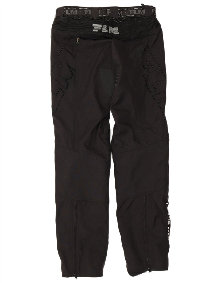 FLM Mens Graphic Moto Racer Trousers IT 52 XL W38 L31 Black Polyamide