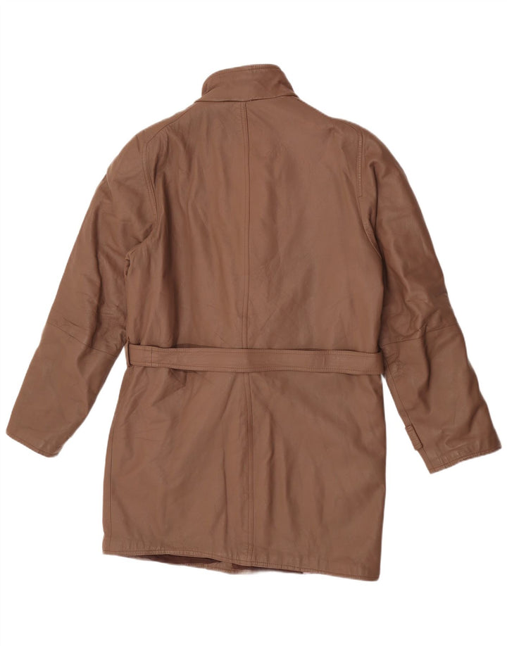 Vintage Mens Leather Coat UK 36 Small Brown