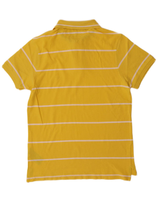 Tommy Hilfiger Mens Short Sleeve Slim Fit Polo Shirt Medium Yellow Striped