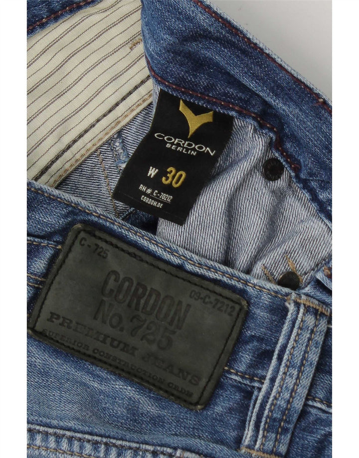 Vintage Mens Cargo Denim Shorts W30 Medium Blue Cotton