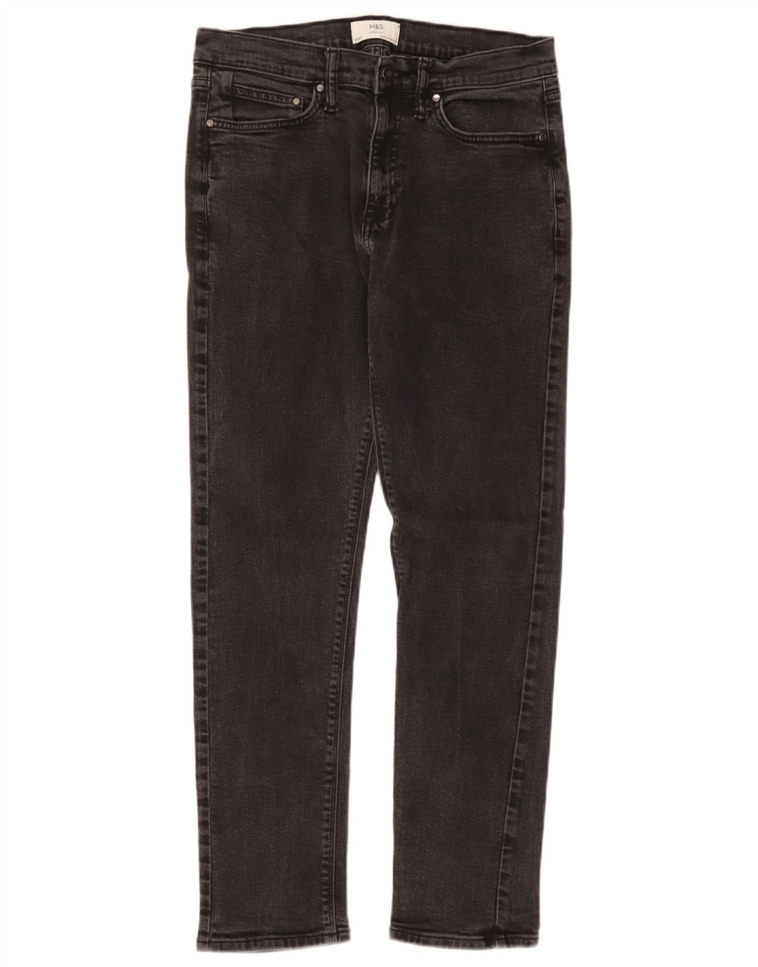 Marks & Spencer Mens Slim Jeans W32 L31 Black Cotton