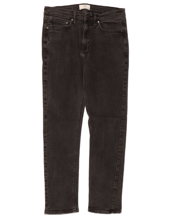 Marks & Spencer Mens Slim Jeans W32 L31 Black Cotton