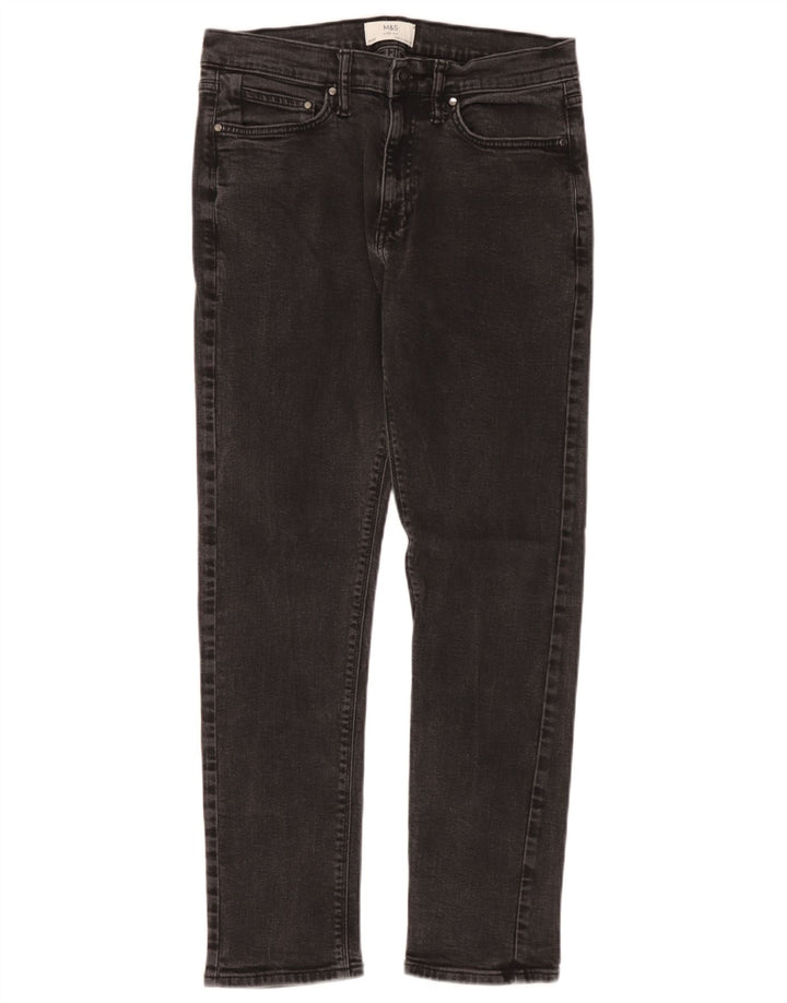 Marks & Spencer Mens Slim Jeans W32 L31 Black Cotton