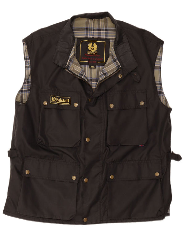 Belstaff Mens Utility Gilet UK 44 2XL Black Nylon