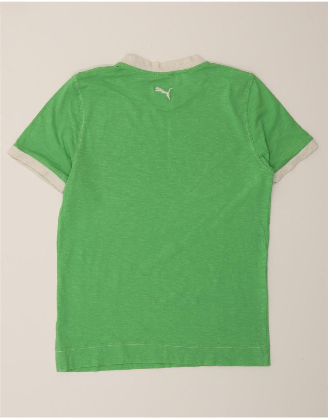 PUMA Mens Graphic T-Shirt Top Small Green Flecked Cotton