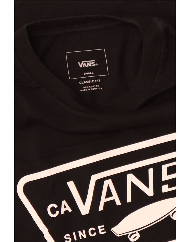 VANS Mens Classic Fit Graphic T-Shirt Top Small Black Cotton