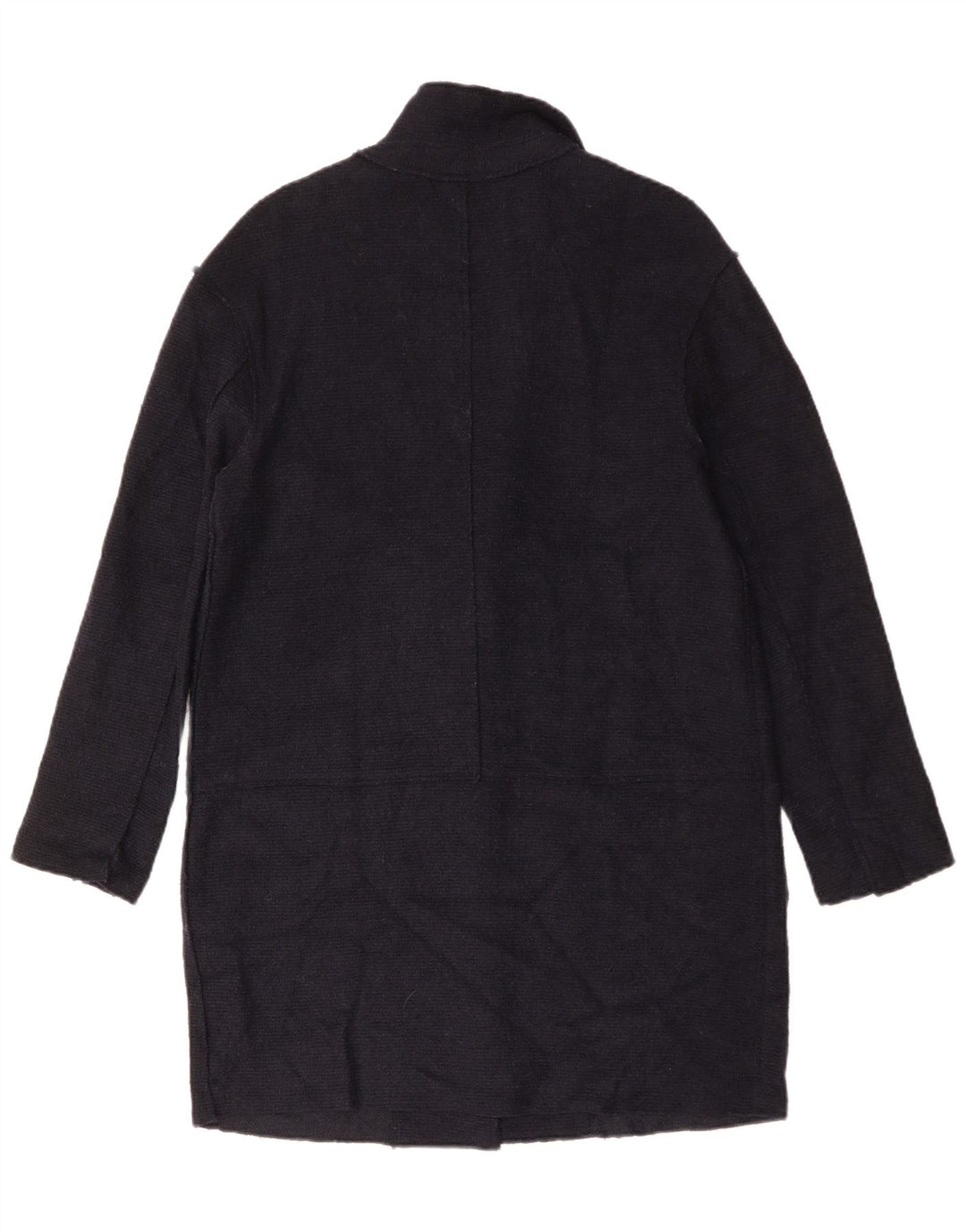 ZARA Womens Oversized Overcoat UK 10 Small Navy Blue Wool