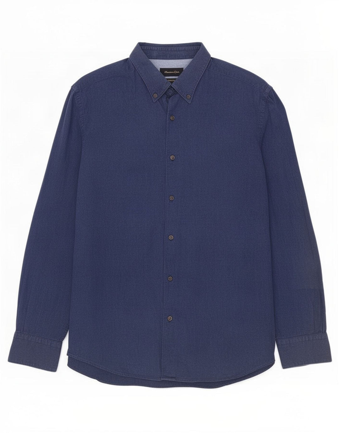 Massimo Dutti Mens Shirt Large Navy Blue Cotton
