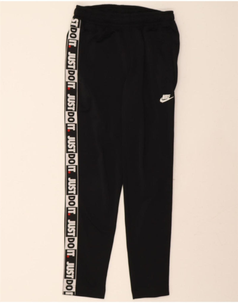 NIKE Mens Graphic Tracksuit Trousers Small  Black Polyester Vintage Nike and Second-Hand Nike from Messina Hembry 