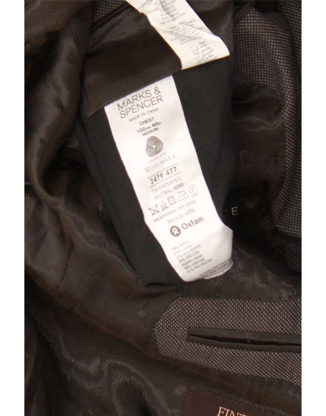 Marks & Spencer Mens 2 Button Blazer Jacket UK 40 Medium Brown Flecked Wool