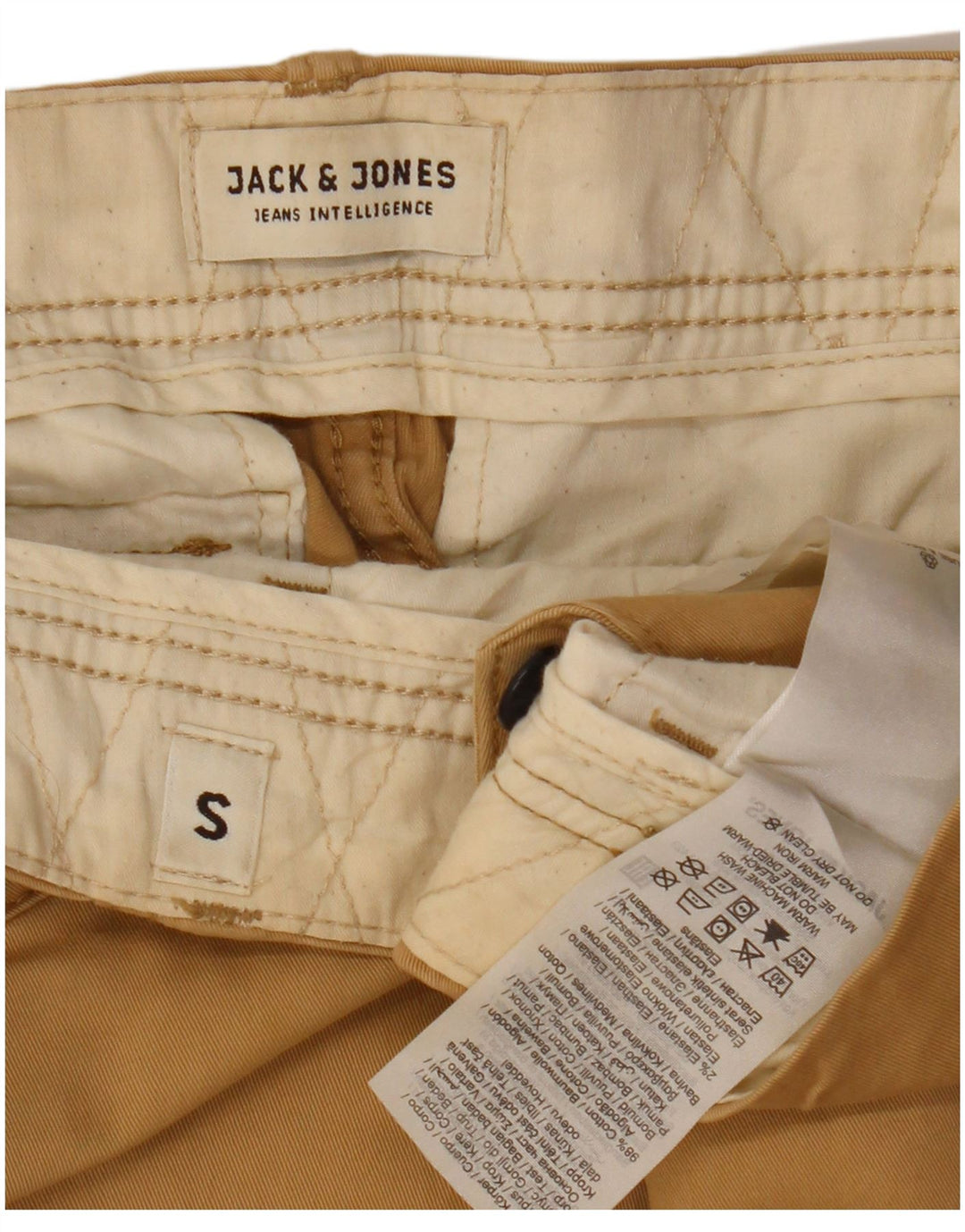 JACK & JONES Mens Cargo Shorts Small W32  Beige Cotton