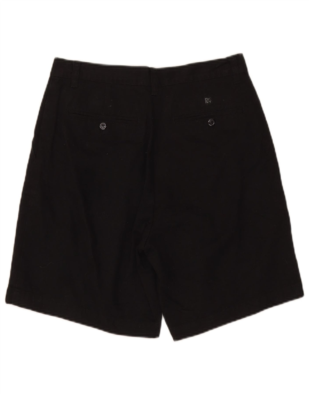 Dkny Womens High Waist Chino Shorts W30 Medium Black Cotton