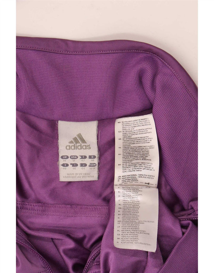 Adidas Womens Tracksuit Top Jacket UK 14 Medium Purple Polyester