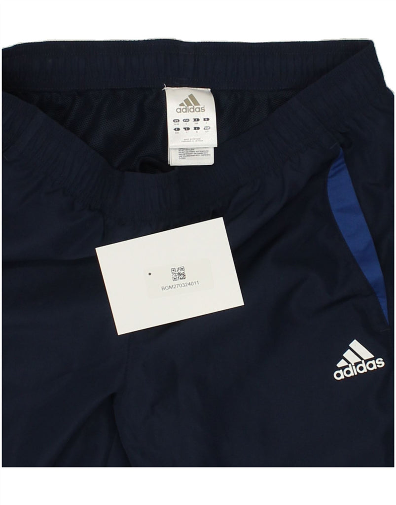 ADIDAS Mens Tracksuit Trousers Joggers UK 36/38 Small Navy Blue Polyester | Vintage Adidas | Thrift | Second-Hand Adidas | Used Clothing | Messina Hembry 