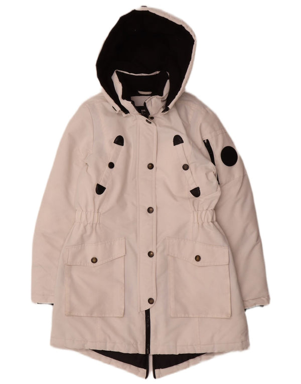 Diesel Girls Hooded Parka Jacket 11-12 Years White Polyester