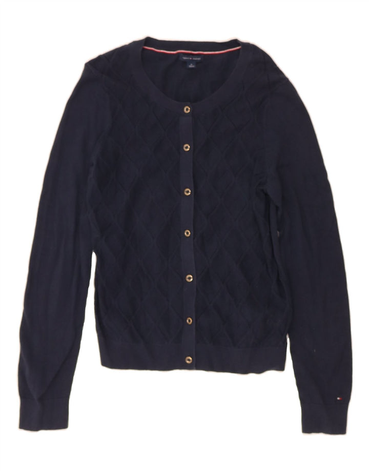 TOMMY HILFIGER Womens Cardigan Sweater UK 12 Medium Navy Blue Vintage Tommy Hilfiger and Second-Hand Tommy Hilfiger from Messina Hembry 