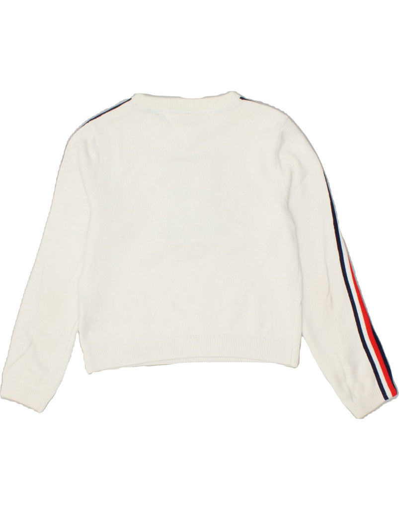 TOMMY HILFIGER Girls Boat Neck Jumper Sweater 11-12 Years Large White | Vintage Tommy Hilfiger | Thrift | Second-Hand Tommy Hilfiger | Used Clothing | Messina Hembry 