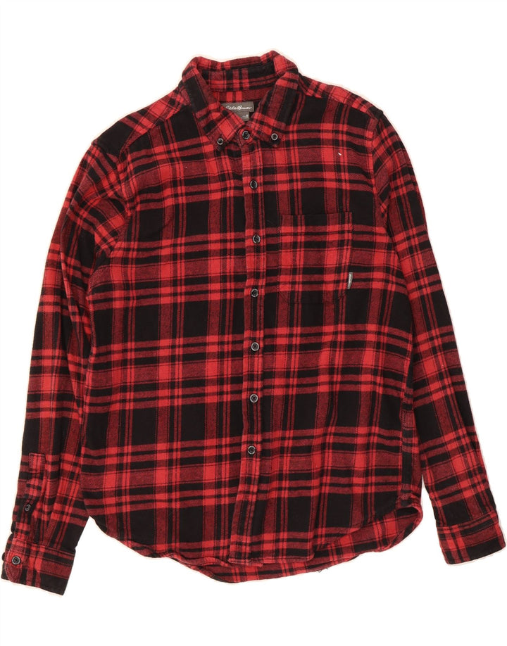 EDDIE BAUER Mens Flannel Shirt Medium Red Check Cotton Vintage Eddie Bauer and Second-Hand Eddie Bauer from Messina Hembry 