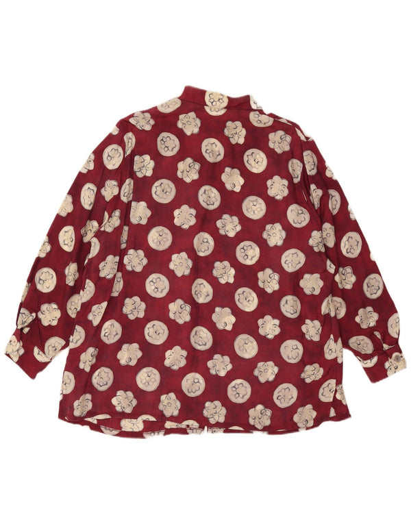 Sommermann Womens Shirt UK 20 2XL Burgundy Floral