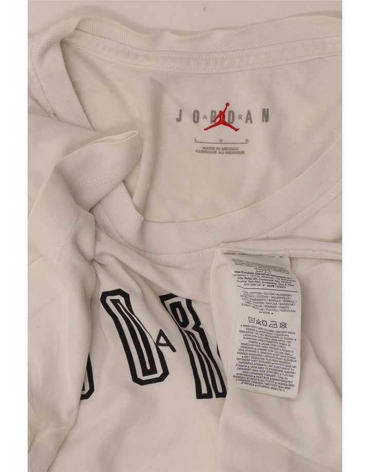 Jordan Mens Jordan Graphic T-Shirt Top Large White Cotton