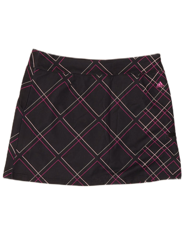Adidas Womens Climacool Skort UK 14 Medium  Black Check Polyester