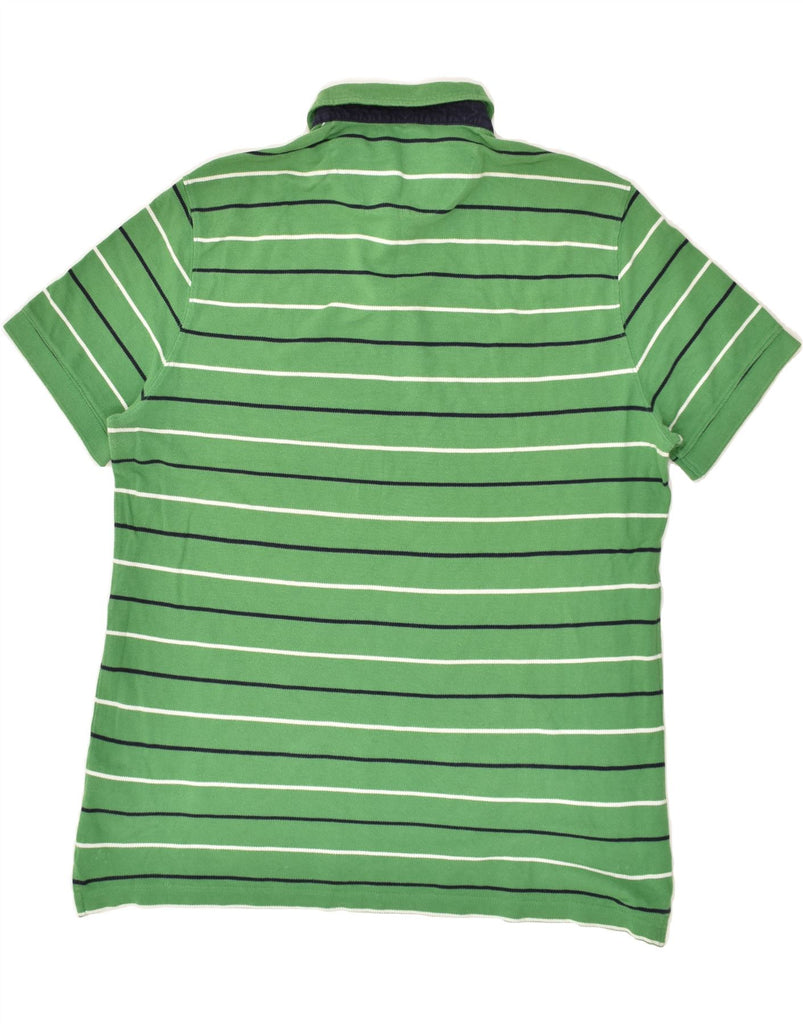 MASSIMO DUTTI Mens Slim Polo Shirt XL Green Striped Cotton | Vintage Massimo Dutti | Thrift | Second-Hand Massimo Dutti | Used Clothing | Messina Hembry 