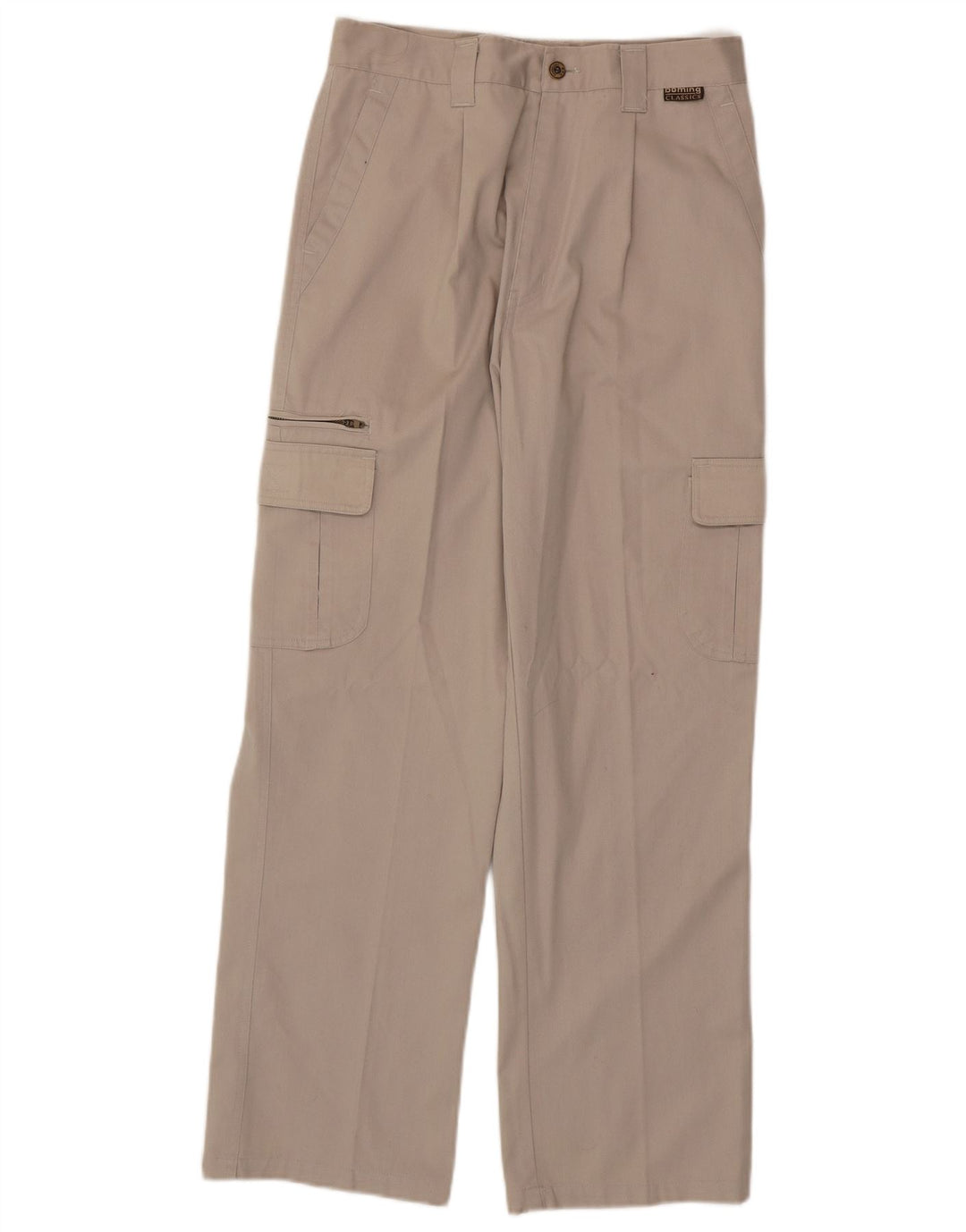 VINTAGE Mens Classics Straight Cargo Trousers W29 L29 Beige