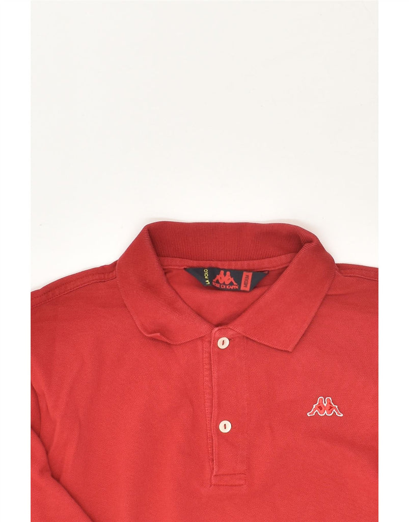 KAPPA Mens Long Sleeve Polo Shirt Medium Red Cotton | Vintage Kappa | Thrift | Second-Hand Kappa | Used Clothing | Messina Hembry 