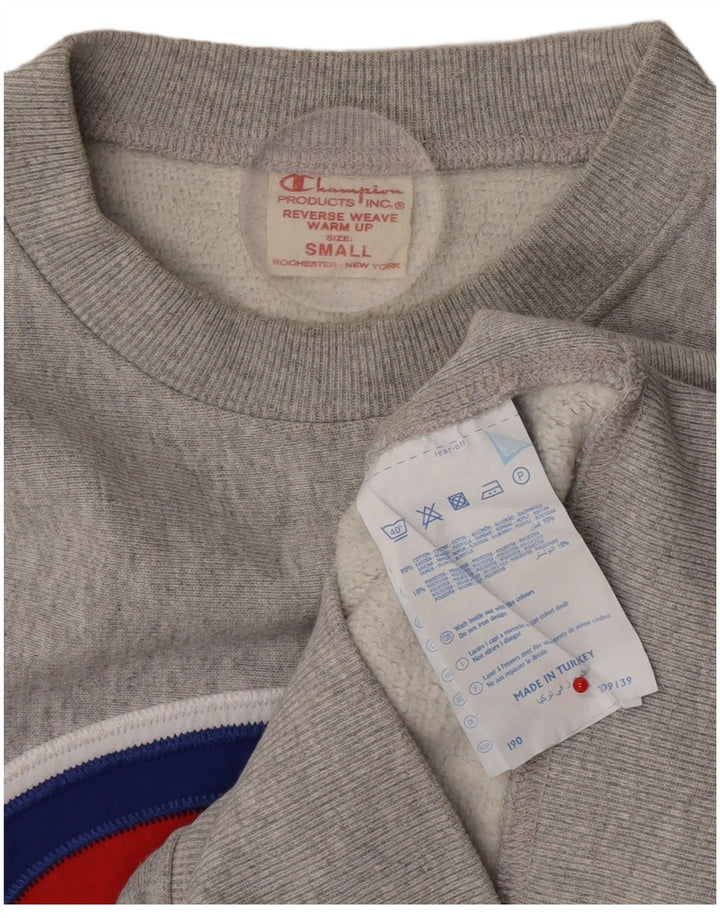 Champion Mens Graphic Sweatshirt Jumper Small Grey Flecked Cotton