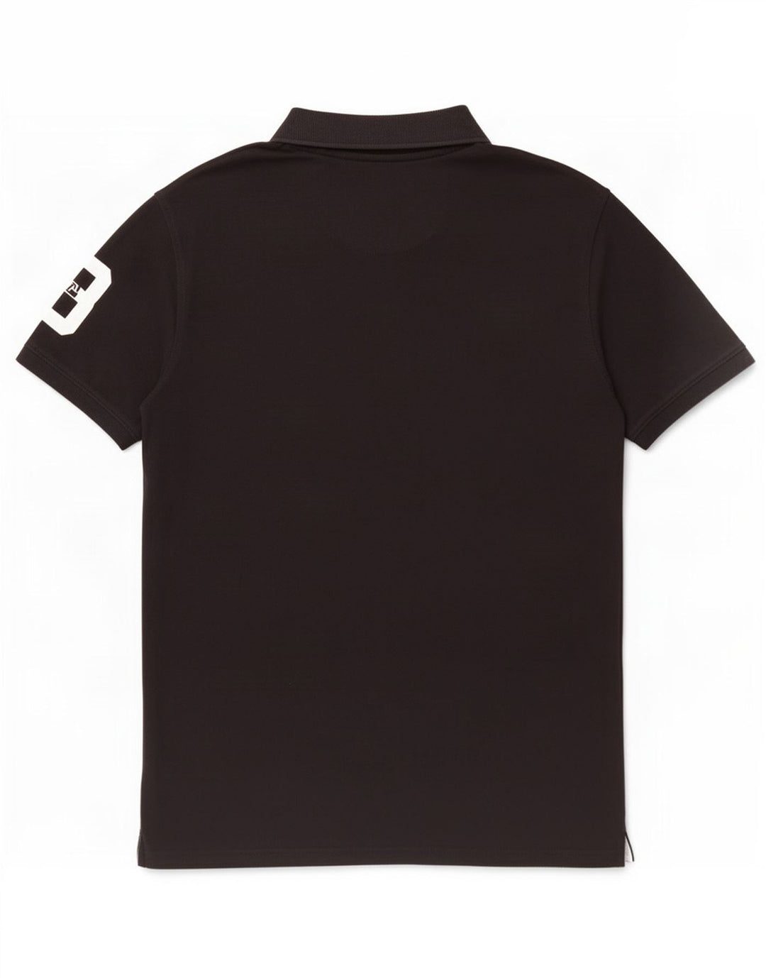 Vintage Mens Graphic Polo Shirt Large Black Cotton