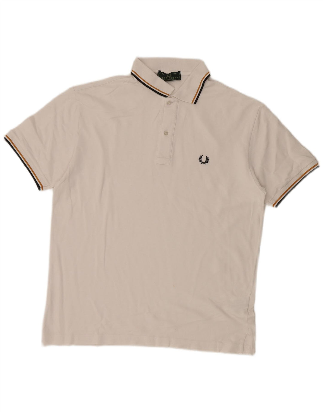 Fred Perry Mens Polo Shirt Medium White Cotton