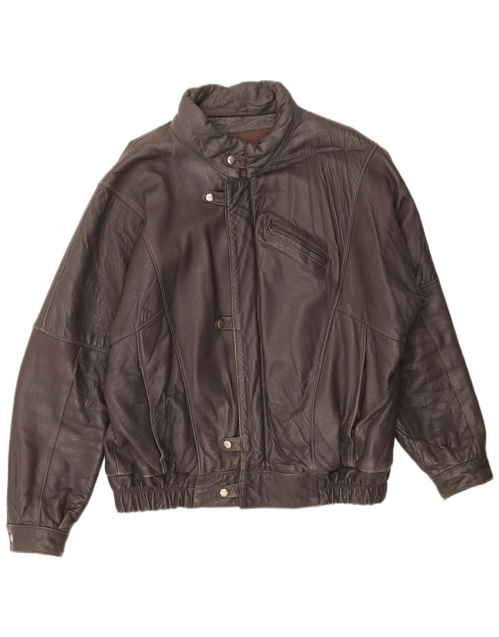 Vintage Mens Leather Jacket UK 36 Small Brown Leather